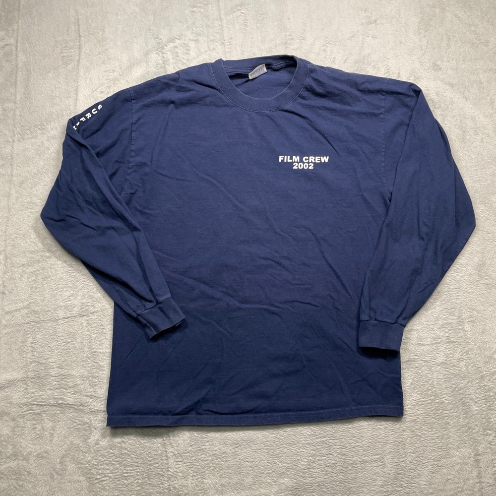 What the Bleep Do We Know Film Crew 2002 Hanes Beefy-T Shirt Mens L Navy Long Sl